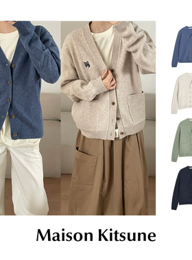 【SALE】CETTCE 现货 Maison Kitsune 经典狐狸头V领羊毛针织开衫