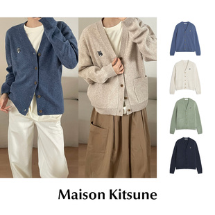 【SALE】CETTCE 现货 Maison Kitsune 经典狐狸头V领羊毛针织开衫