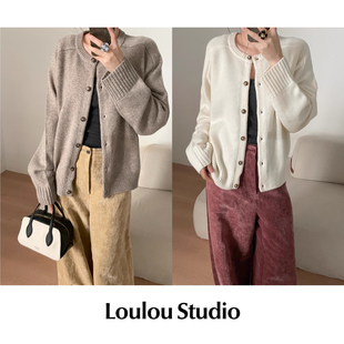 Studio 美利奴羊毛混纺罗纹针织开衫 Loulou 现货 SALE CETTCE