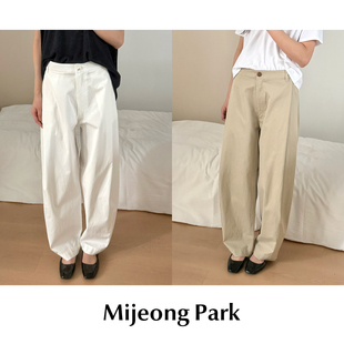 休闲阔腿长裤 CETTCE 棉质弧形弯刀气球裤 Park 现货 Mijeong