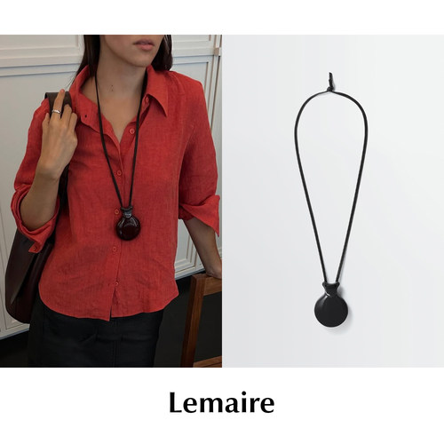 CETTCE 现货 Lemaire 经典羊皮挂绳磁吸镜子项链音乐之镜Castanet