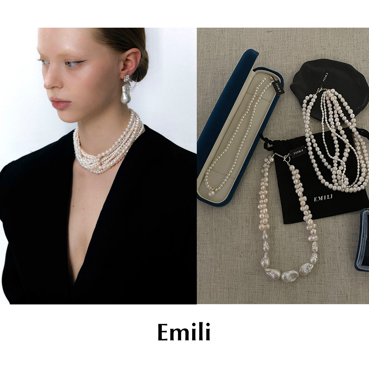 【SALE】CETTCE 现货 Emili 新款多层错位淡水巴洛克珍珠项链合集图片