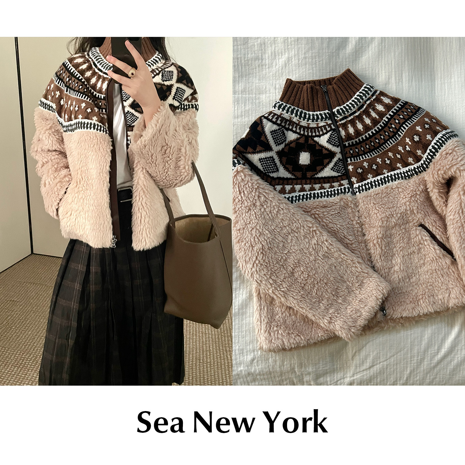 CETTCE 现货 Sea New York 费尔岛针织抓绒羊毛拉链夹克外套Linea
