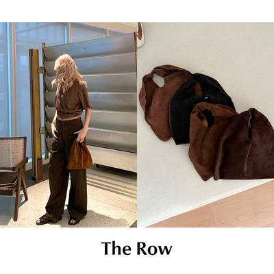 CETTCE 现货 The Row 麂皮三角包 手提手拎外缝线 Small Bindle