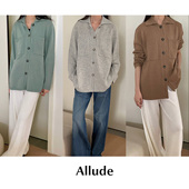 毛衣开衫 CETTCE 三色口袋羊毛羊绒混纺翻领衬衫 式 现货 Allude