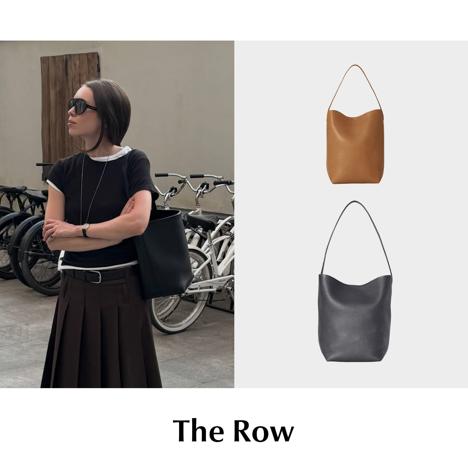 CETTCE 现货 The Row 经典牛皮小中号NS park Tote水桶包托特包