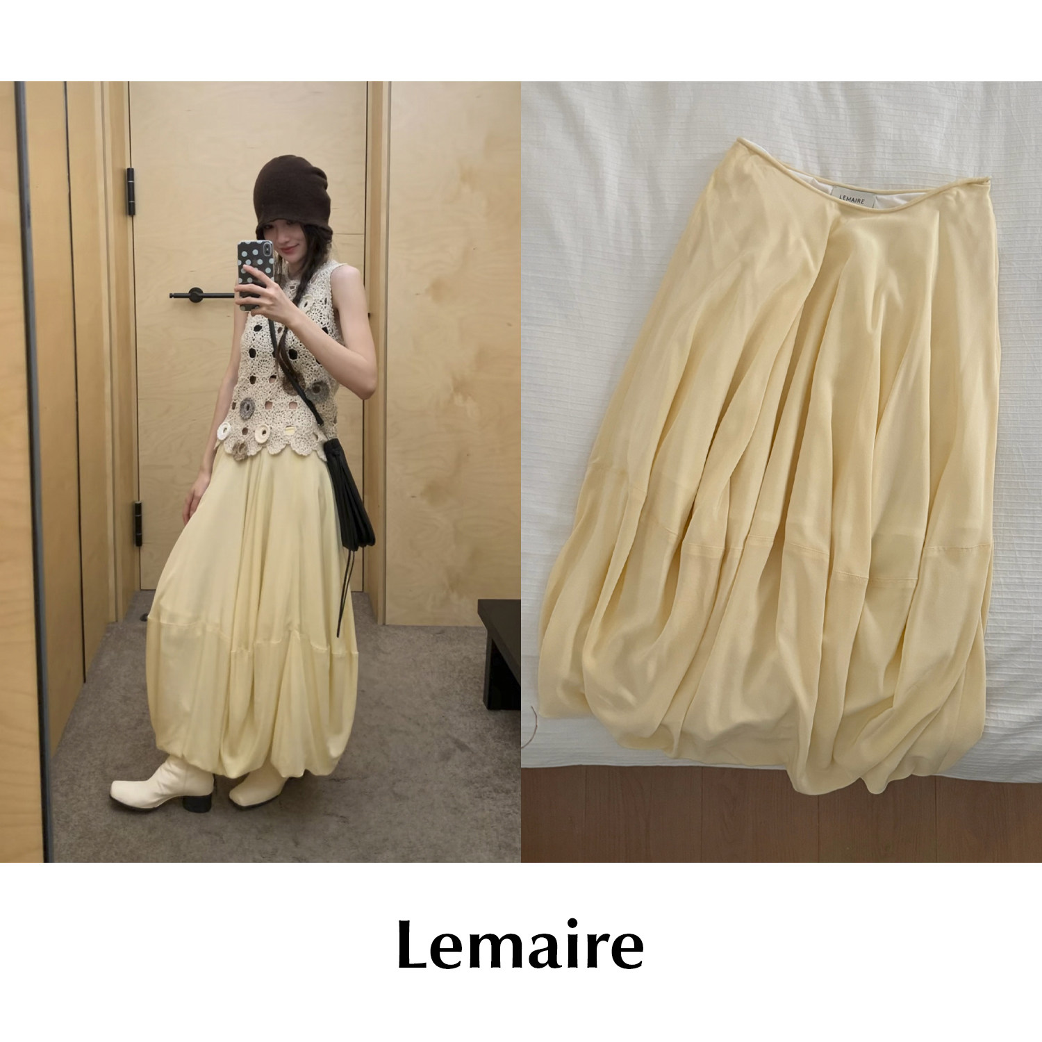 【SALE】CETTCE 现货 Lemaire 细腰头侧拉链灯笼花苞廓形半身裙图片