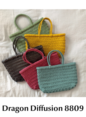 CETTCE 现货 Dragon Diffusion 双手柄迷你菜篮子牛皮编织包 8809