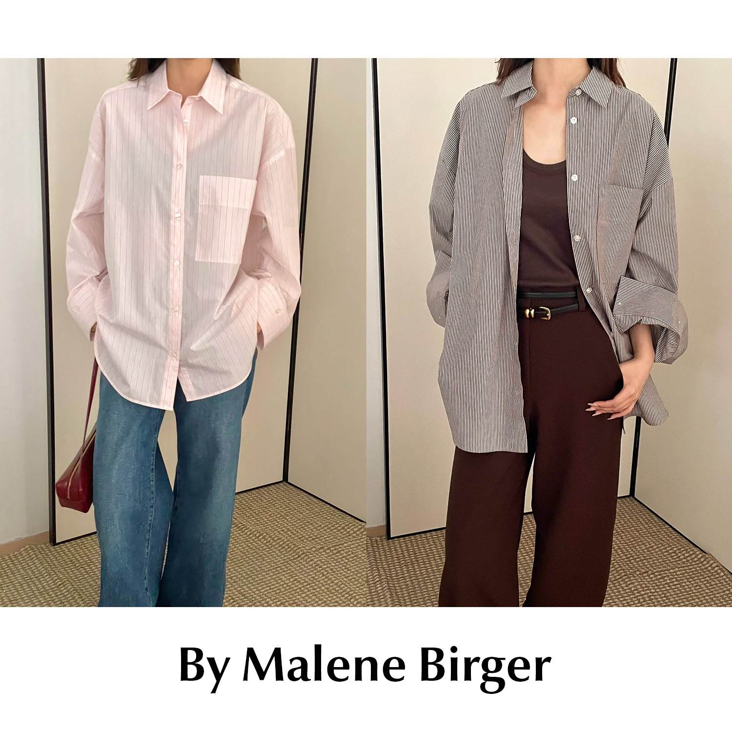 【SALE】CETTCE 现货 By Malene Birger 条纹廓形宽松衬衫Derris