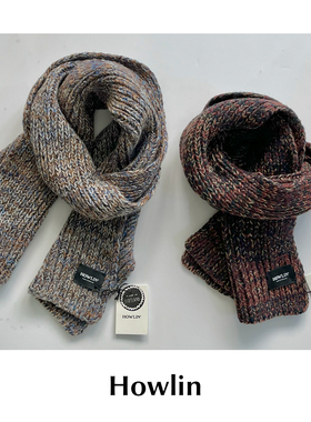 CETTCE 现货 Howlin 比利时手工编织羊毛混色粗棒针织罗纹围巾