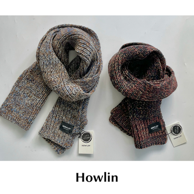 CETTCE 现货 Howlin 比利时手工编织羊毛混色粗棒针织罗纹围巾