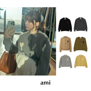 ADC刺绣爱心logo羊毛羊驼毛针织毛衣开衫 CETTCE 经典 Ami 现货