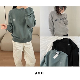 SALE 经典 CETTCE Ami 字母T恤徽标logo印花圆领套头卫衣 现货