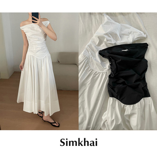现货 CETTCE SALE 连衣裙 新款 Cersei棉质露肩中长款 Simkhai