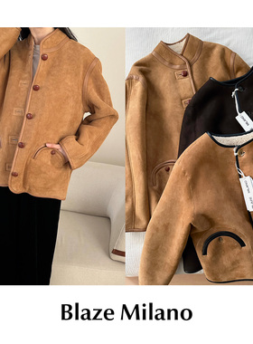 CETTCE 现货 Blaze Milano 经典圆领羊皮毛一体立领款夹克外套