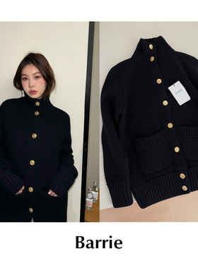 CETTCE 现货 Barrie 羊毛羊绒混纺sofia联名金扣针织开衫毛衣外套