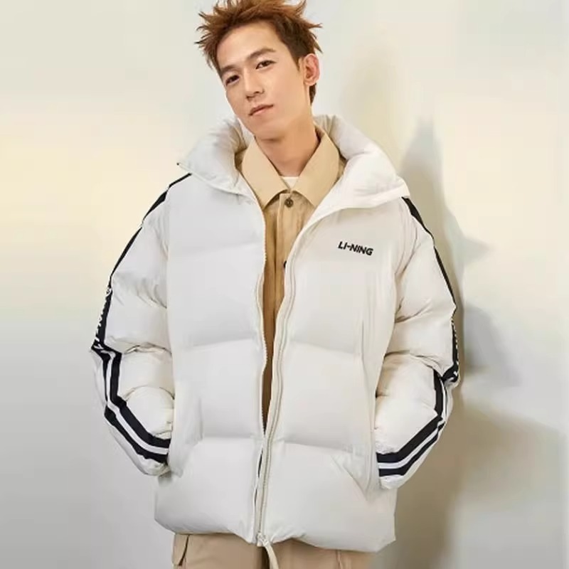李宁冬季短款男羽绒服立领时尚运动男女同款保暖加厚棉袄YYMU161