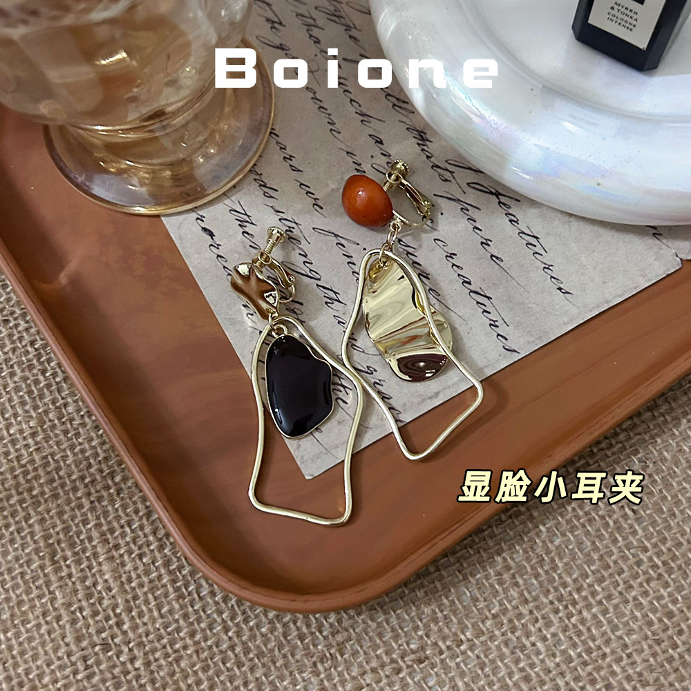 欧美复古夸张金属几何耳夹