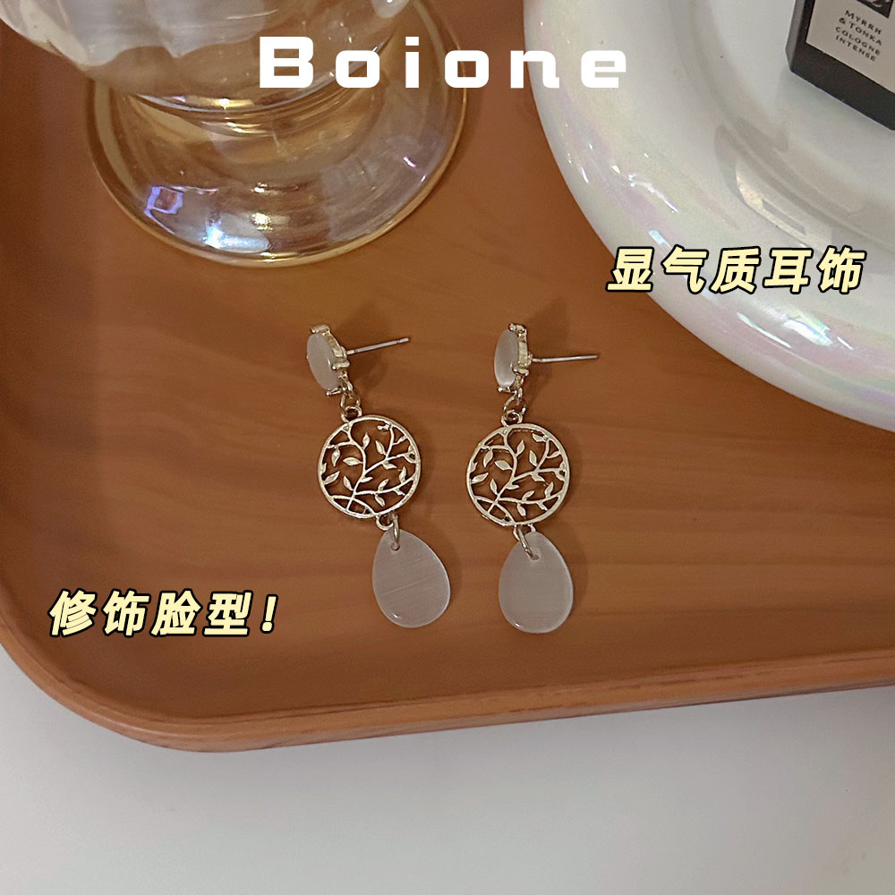 法式复古气质捕梦网螺旋耳夹