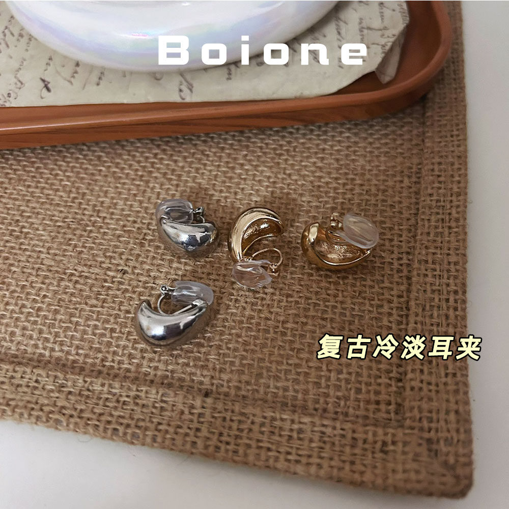 金属水滴耳夹冷感女神无洞也能戴