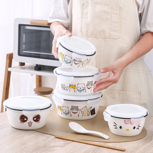 陶瓷保鲜盒上班带饭泡面碗可微波