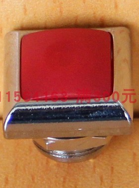 PAS6正方形复位红色金属边常开按钮开关∮12不带锁台湾德利威