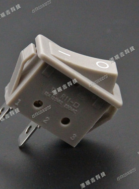 HIGHLY海立翘板开关R11-3BL单路长扁船型灰边灰色两脚两档R11-00