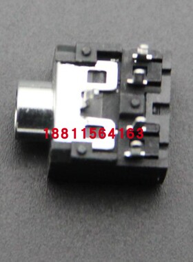 PJ-306M电源插座3.5无螺纹耳机5脚插脚2只固定脚插口母座