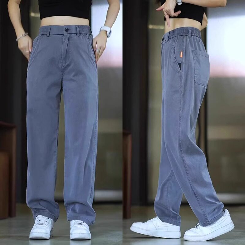 夏季薄款莱赛尔天丝休闲裤男2026新款直筒宽松弹力中年运动裤子男