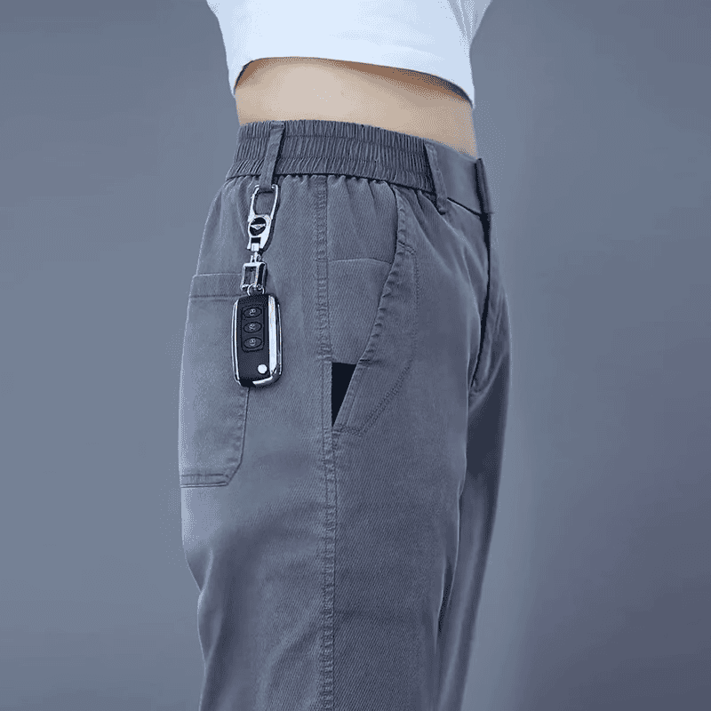 莱赛尔天丝休闲裤男士2026新款宽松直筒长裤子中年夏季薄款裤子男