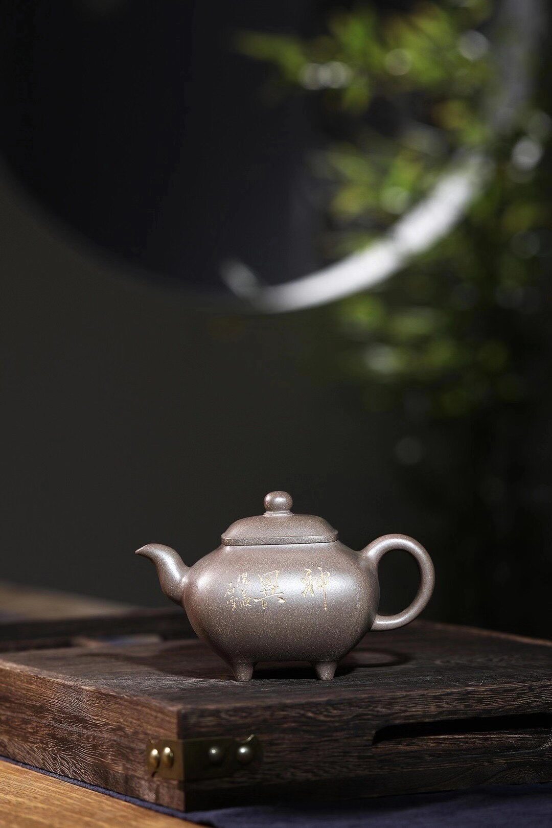 茗泽阁束旦生四方传炉宜兴紫砂壶名家大师刻绘茶壶全手工证书齐全