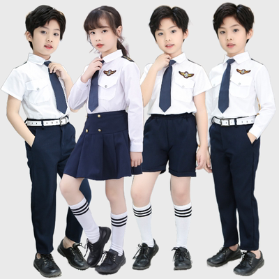 儿童空军机长飞行员演出服棉