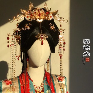 故里簪花巷【慕流光】发冠婚嫁流苏额饰发冠汉服头饰古风配饰新娘