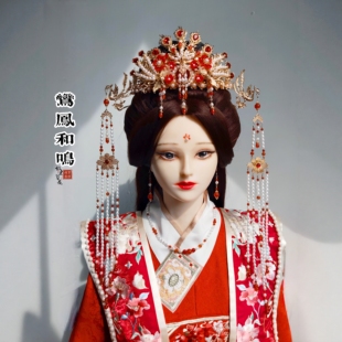 故里簪花巷原创婚嫁发冠【鸾凤和鸣】古风婚嫁发饰中式新娘发饰