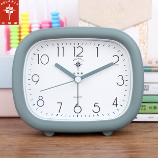 正品北极星静音简约大字体钟表老人学生用卡通小闹钟桌摆座钟摆件
