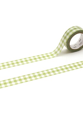 mt和纸胶带  MT01D565 手帐胶带基础格纹点缀拉条装饰抹茶整卷