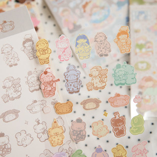 羡鸟文社贴纸vol.9星星岛合成纸贴纸哑膜盐系 可爱小女孩治愈素材