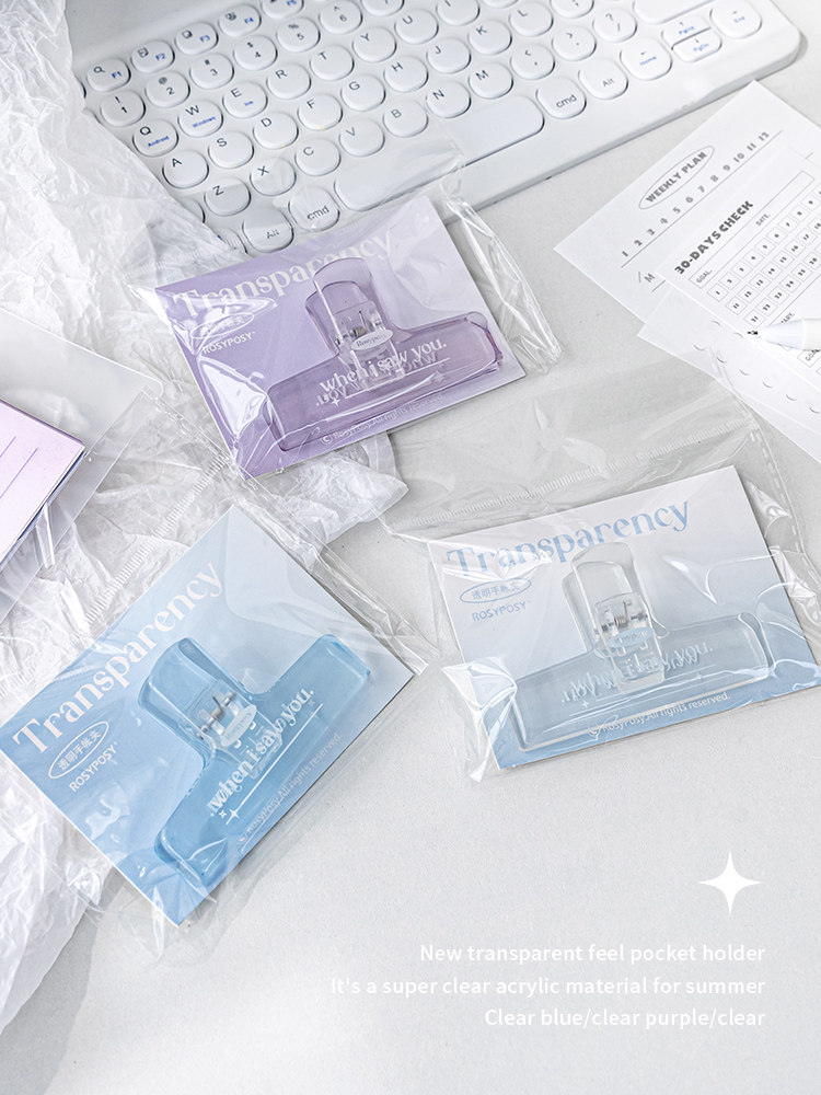 투명 아크릴 클립 문구 INS 스타일 핸드 계정 대형 클립 긴 꼬리 클립 학생 사무실 시험지 정보 클립