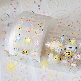 N1ng酱【彩虹苹果糖】贴纸卷切膜胶带奇怪可爱装饰怪诞点缀闪砂