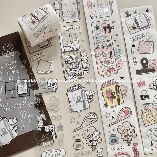 xxkk炫炫酷酷分装 原创小兔手帐日ins创意贴纸卡通可爱手账贴画