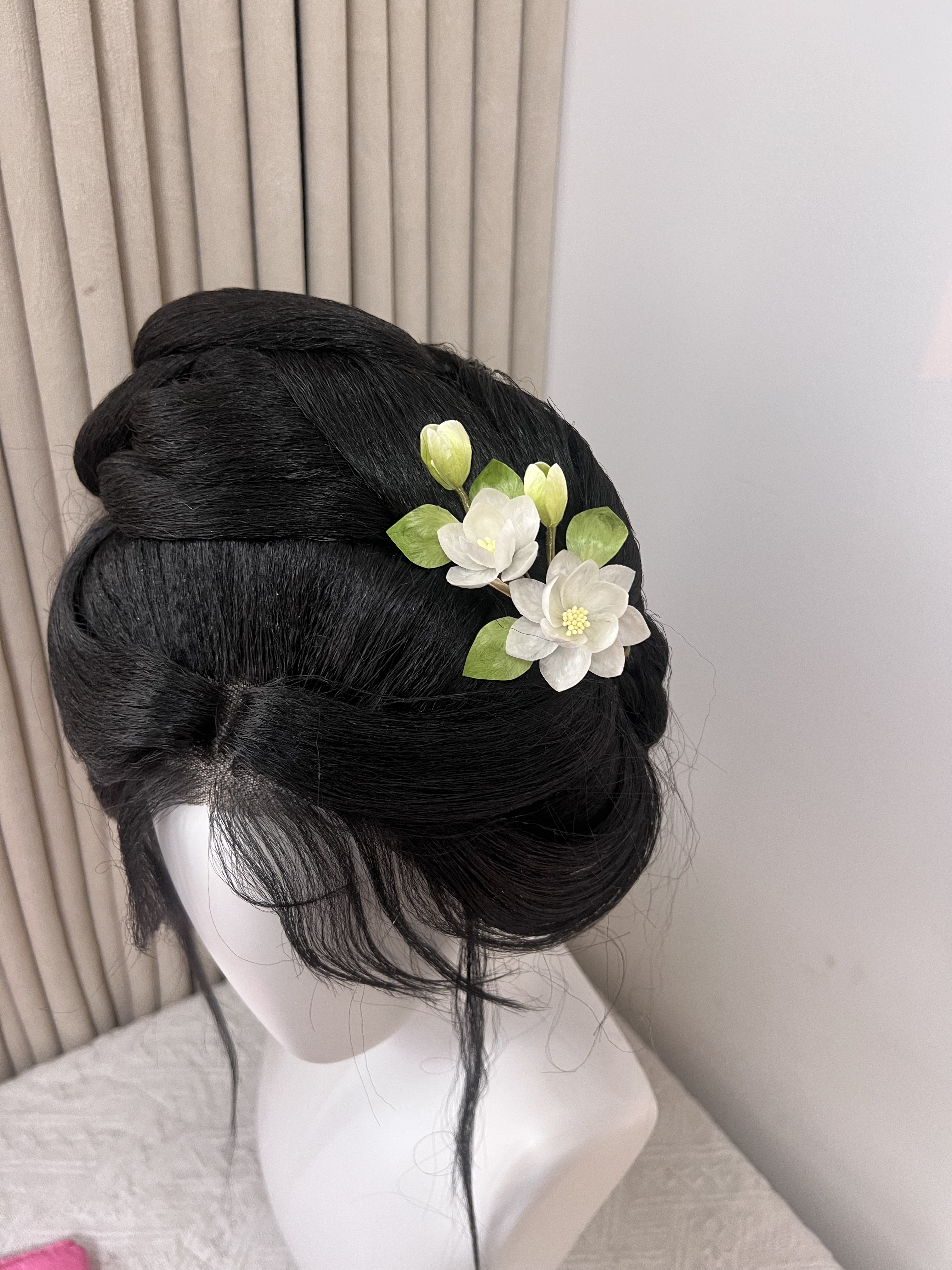 非遗手工绒花茉莉花发簪发夹胸针现货包邮汉服配饰国风黎深二创
