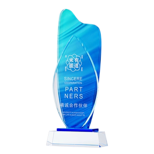 2026新款创意高档大气水晶奖杯定制定做高档年会优秀员工冠军奖牌