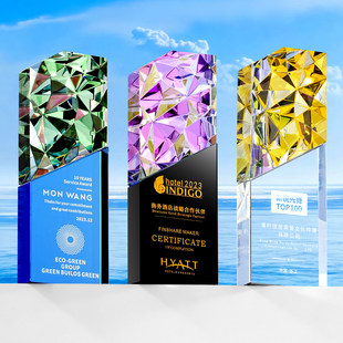 2025新款创意高档水晶奖杯定制定做年会优秀员工高端奖牌冠军奖杯