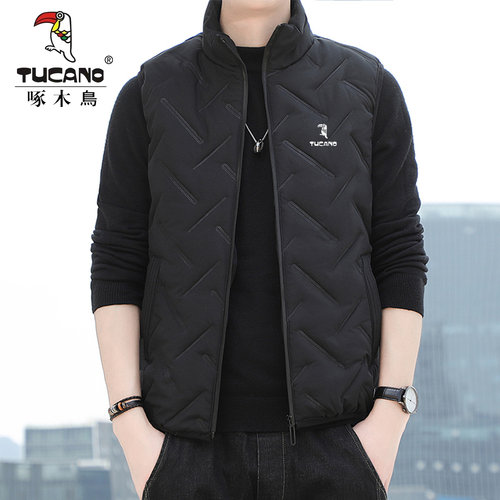 啄木鸟羽绒棉马甲大码背心外套男