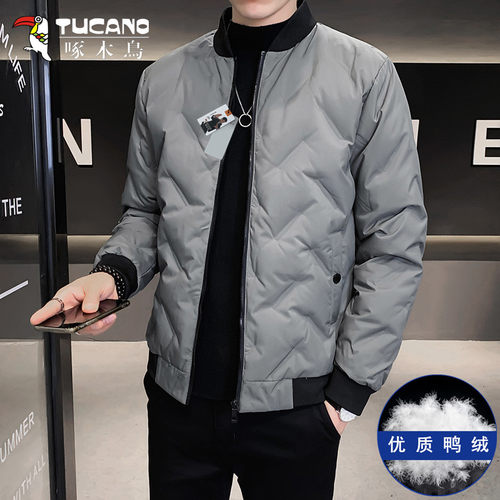 啄木鸟轻薄羽绒服棒球领鸭绒外套