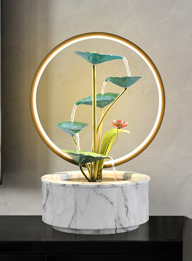 风水轮招财流水喷泉装饰摆件桌面客厅循环水乔迁新居礼品开业礼物