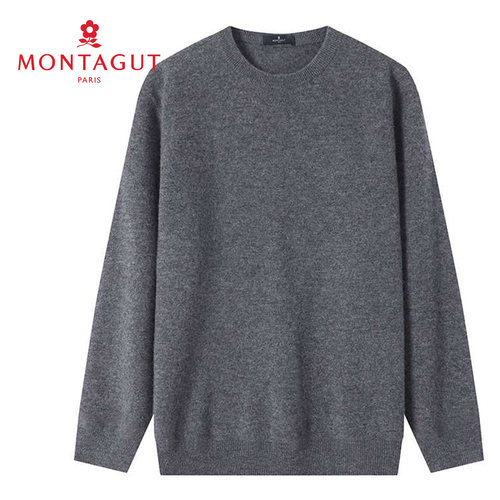 梦特娇100%山羊绒/专柜]圆领毛衣