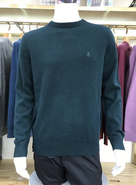 100%山羊绒/专柜]梦特娇男士冬季圆领毛衣针织打底衫2541690CS12