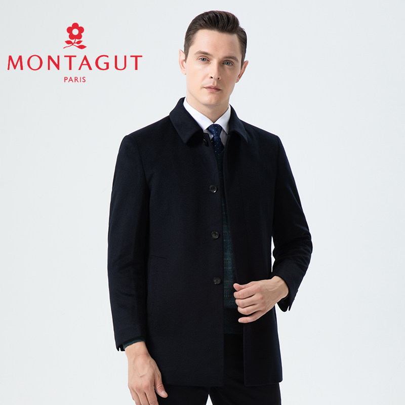 梦特娇[山羊绒/专柜款]厚外套男冬季中长款羊毛呢子大衣WJ3214040,男装,毛呢大衣,淘宝优惠券,粉丝福利购,淘宝优惠卷