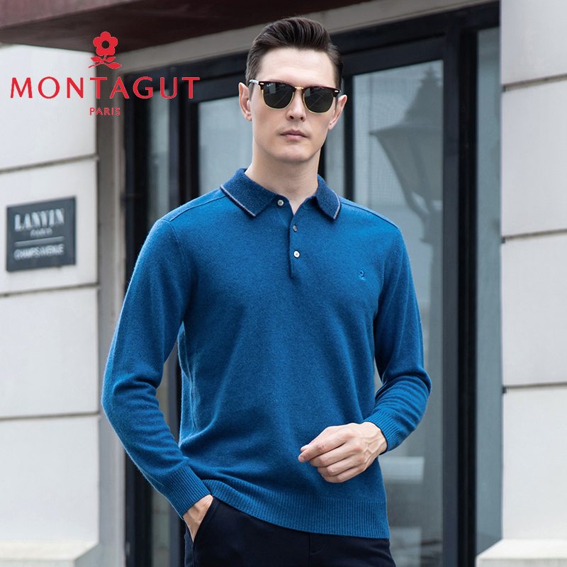 [梦特娇/100%山羊绒衫]毛衣男装